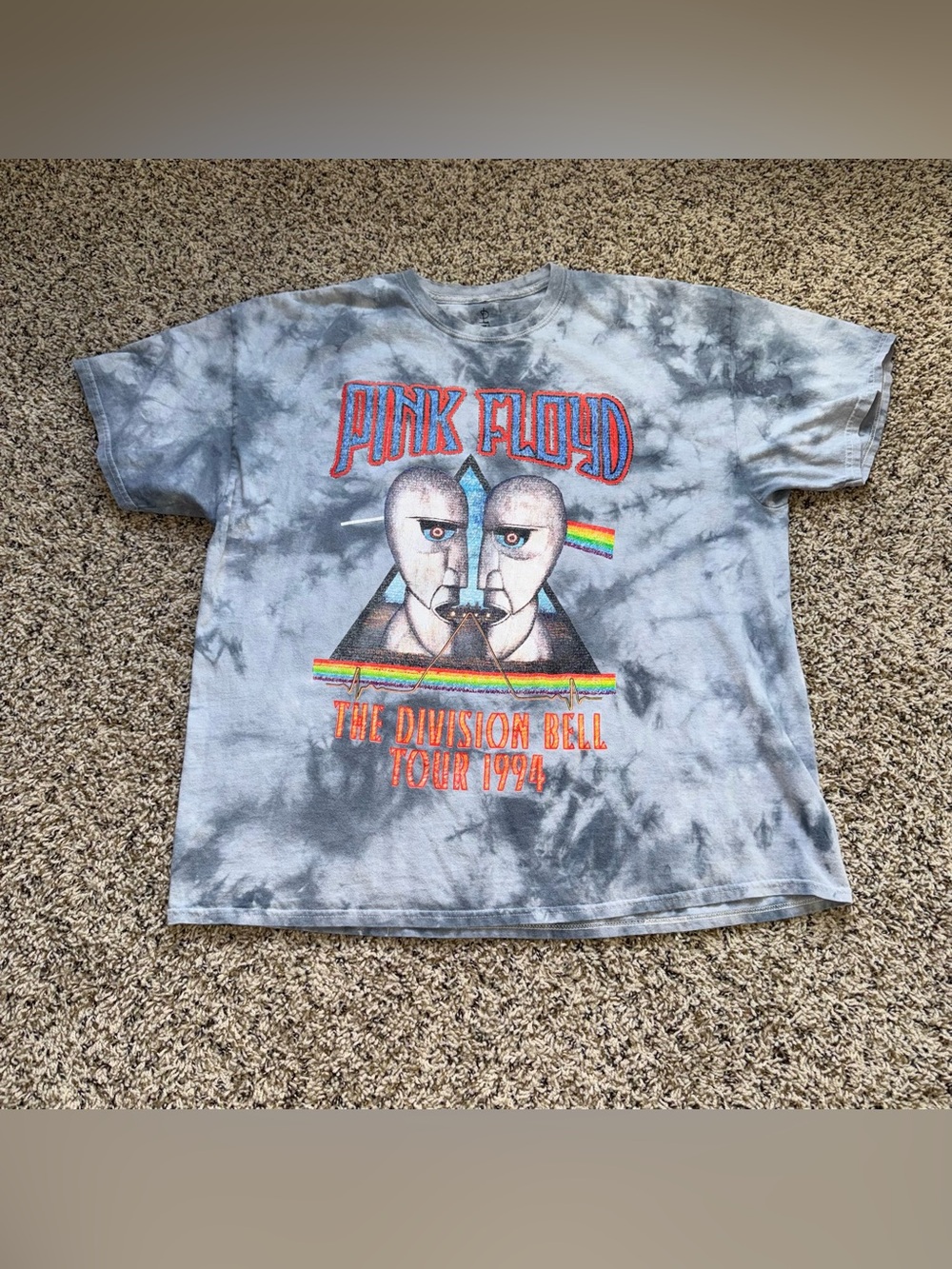 Pink Floyd The Division Bell Tour 1994 Tie Dye Graphic Tee Size 2XL Oversized